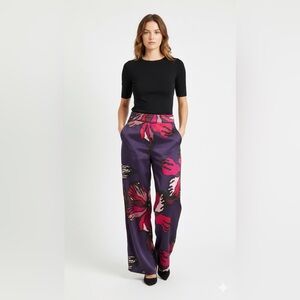 Floral Purple and Pink high waist Pants